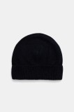 Sisley căciulă din amestec de l&acirc;nă culoarea negru, din tesatura uni, 122HM0502
