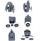 Set 8 role pentru cabina de dus, Zola&reg;, rulment tip easy move, reglabile, 25x6 mm, gri