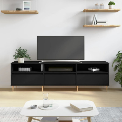 Comodă TV, negru, 150x30x44,5 cm, lemn prelucrat foto