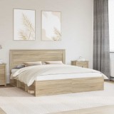 Cumpara ieftin Cadru de pat Stejar Sonoma 200 x 200 cm Lemn prelucrat