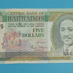 Barbados 5 Dollars 2007 'Worell' UNC serie: G52344409