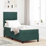 Cumpara ieftin Pat cu arcuri cu headboard Verde inchis 80 x 200 cm Catifea