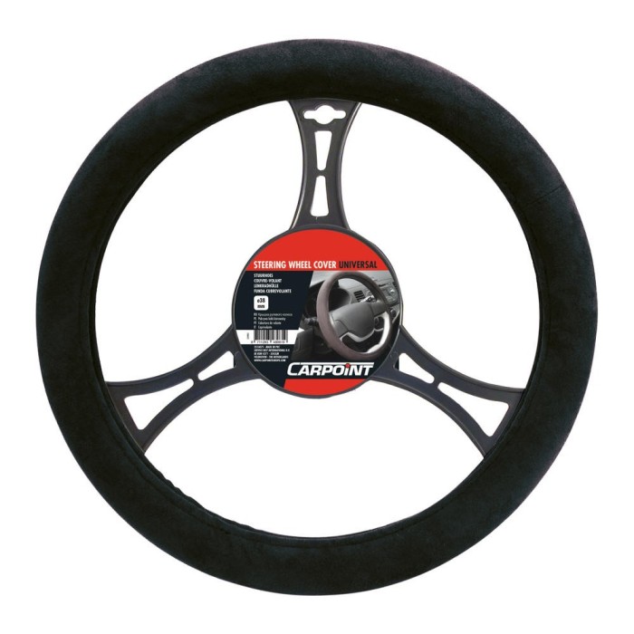 Husa volan Carpoint , material cauciucat aspect piele intoarsa, culoare negru, diametru 37-39cm Kft Auto Husa volan Carpoint , material cauciucat aspect piele intoarsa, culoare negru, diametru 37-39cm Kft Auto