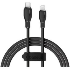 Cablu alimentare si date Baseus Pudding, Fast Charging Data Cable pt. smartphone, USB Type-C la Iphone Lightning 20W, 1.2m, negru