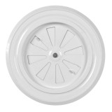 Rozeta cu grila ventilatie, tabla emailata, FI, D 120 mm, alba