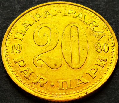 Moneda 20 PARA - RSF YUGOSLAVIA, anul 1980 * cod 2084 foto