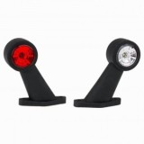 Lampa Gabarit LED Brat Oblic 45&deg; Fristom FT-009-C, 12-30V, Omologare E9, Rosu/Transparent, Universal Auto, Distanta gauri 76mm