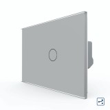 Intrerupator touch cap scara/cruce Livolo din sticla gri, standard italian