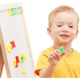 Set litere si cifre magnetice 78 piese, in cutie depozitare