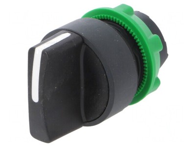 Comutator rotativ 22mm negru 2 poziții foto