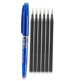 Set Pix cu Radiera 0.7mm + 6 Rezerve, Roller Negru, Cerneala Termosensibila, Sterge si Rescrie