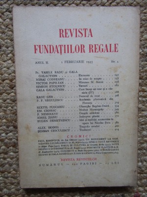Revista Fundatiilor Regale - Anul II 1 FEBRUARIE 1935 Nr. 2 foto