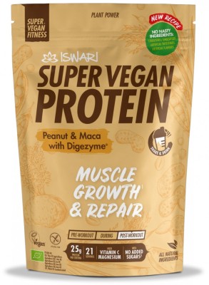 Proteina Super Vegan BIO(dupa efort) arahide si maca(format mediu) Iswari foto