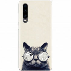 Husa silicon pentru Huawei P30, Cool Cat Glasses