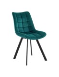 Scaun de living si bucatarie cu cadru metalic, HM K332, ergonomic, stofa velvet, 84x46x61 cm, 100 Kg, Turcoaz