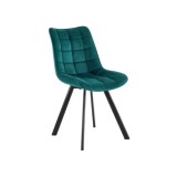 Scaun de living si bucatarie cu cadru metalic, HM K332, ergonomic, stofa velvet, 84x46x61 cm, 100 Kg, Turcoaz