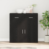 vidaXL Bufet cu sertar cu raft cu depozitare cu ușă Stejar negru 79 x 38 x 80 cm Lemn compozit