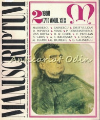 Manuscriptum. Revista Trimestriala - Nr.: 2/1988 * (71) Anul XIX foto