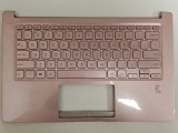 Carcasa superioara cu tastatura palmrest Laptop, Asus, VivoBook 14 A403F, A403FA, 90NB0LP5-R31US1, HQ2072067500000, I403FAC-2F, iluminata, roz, layout