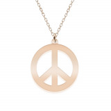 Peace - Colier personalizat semnul pacii din argint 925 placat cu aur roz, Bijubox