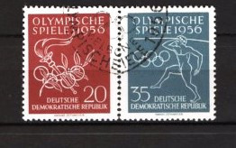GERMANIA (DDR) 1956 &amp;ndash; SPORT. JOCURI OLIMPICE. SERIE STAMPILATA, F143 foto