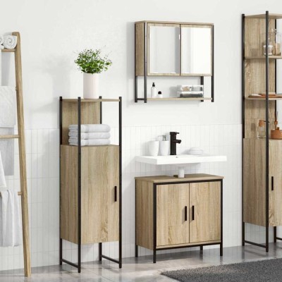 Set Mobilier Baie 3 Piese Stejar Lemn Tehnologizat foto