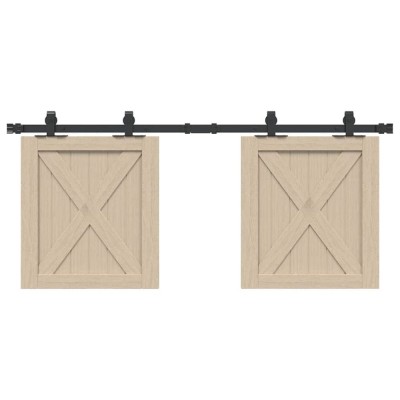 Set uși glisante pentru dulap 122 cm oțel carbon foto