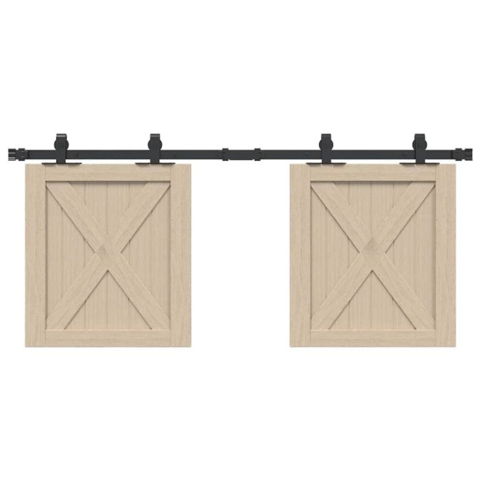 Set uși glisante pentru dulap 122 cm oțel carbon
