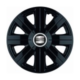 Set 4 Capace Roti, potrivite jantelor de R14, pentru Seat, model Cosmos Negru