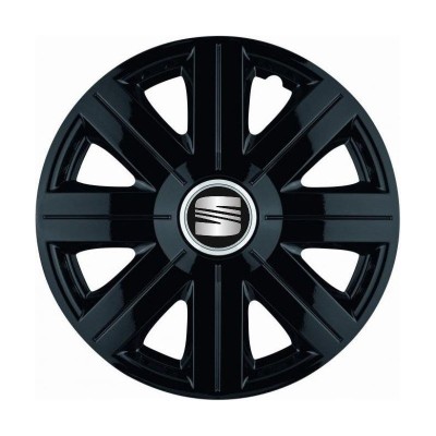 Set 4 Capace Roti, potrivite jantelor de R14, pentru Seat, model Cosmos Negru foto