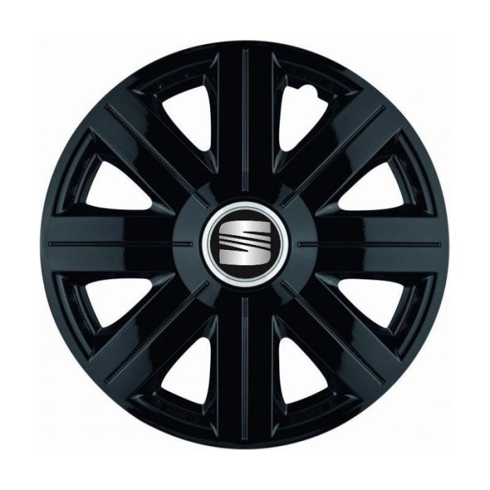 Set 4 Capace Roti, potrivite jantelor de R14, pentru Seat, model Cosmos Negru