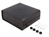 Carcasă ABS neagră cu panou 140mm x 159mm x 60mm