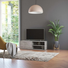 Comoda TV, gri beton, 120x34x37 cm, lemn prelucrat GartenMobel Dekor