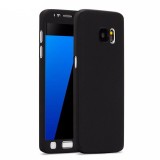 Husa 360 Samsung Galaxy J3 2017 Neagra Plastic Anti-alunecare + Folie Sticla