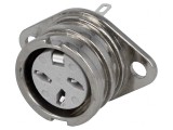 Soclu DIN mamă 3 pini 180&deg; argintat 34V 2A