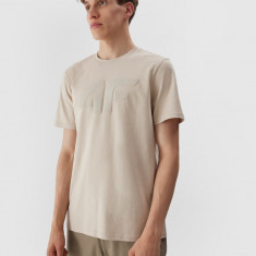 Tricou regular cu imprimeu pentru bărbați - gri