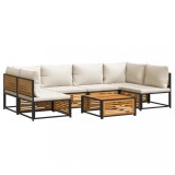 Set canapele gradina cu perne, 7 piese, lemn masiv acacia