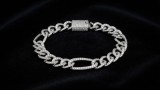Cumpara ieftin Bratara Masiva din Argint 925 , zCuban Figaro Iced Out, cu Pavaj Dens de Zirconii