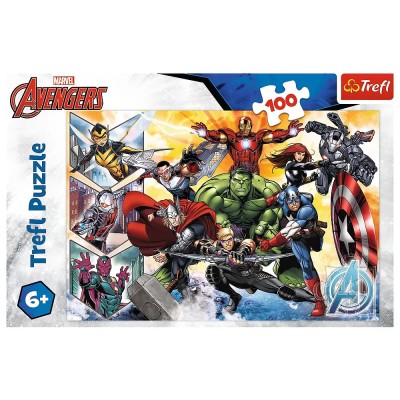 Puzzle Trefl 100 Marvel Avengers Puterea Razbunatorilor foto