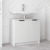 VidaXL Dulap de baie, alb, 64,5x33,5x59 cm, lemn compozit