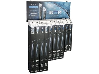 Set ștergătoare Fără Rame Bloom Multifit Cu 10 Adaptoare, 40 Buc + Display Suspendat BEWM40 foto