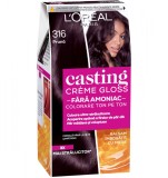 Vopsea de par semi-permanenta fara amoniac Casting Creme Gloss 316 Pruna, 180ml, L&#039;Oreal Paris