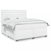 VidaXL Pat box spring cu saltea, alb, 180x200 cm, piele ecologică 3293033
