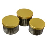 Cumpara ieftin Set 3 cutii depozitare carton negru auriu 25x17 cm, 23x16 cm, 21x14 cm