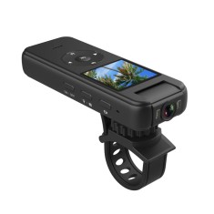 Camera video sport HD ambrasmart, 4K, Rotire obiectiv la 180&deg;, Portabila, Acces WiFi pe mobil, Negru, cu clip si suport prindere motocicleta, Type-C