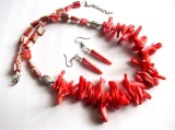 Set pandantiv si cercei cu sidef rosu 46490