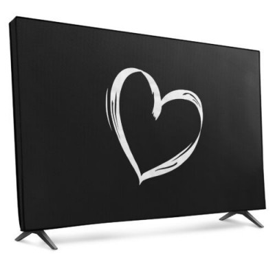 Husa de praf pentru televizor 49-50 inch, Kwmobile, Negru/Alb, Textil, 52798.03 foto