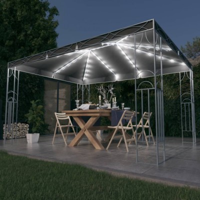 vidaXL Pavilion cu șir de lumini LED, antracit, 400x300 cm foto