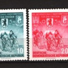 GERMANIA (DDR) 1955 – CICLISM, SERIE NESTAMPILATA, sarniera, F135