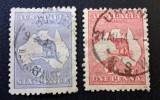 Australia 1913&ndash;1936 - Set 2 Timbre Clasice &bdquo;Cangurul și Harta Australiei / Roo and Map&rdquo; -CLN1